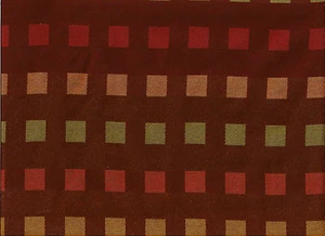 burgandy and green Retro Geometric Colorful Blocks Squares Upholstery Fabric - Picture 1 of 1
