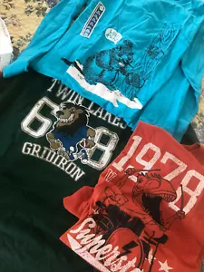 camicie termiche ragazzo nuove con etichette lotto 3 pz 14 16 18 top bts pinguino dinosauro batterista neve - Foto 1 di 7