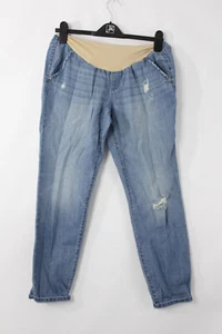Indigo Maternity F8 Womens Denim Jeans Cotton Blend Distressed Blue Size M New - Picture 1 of 2