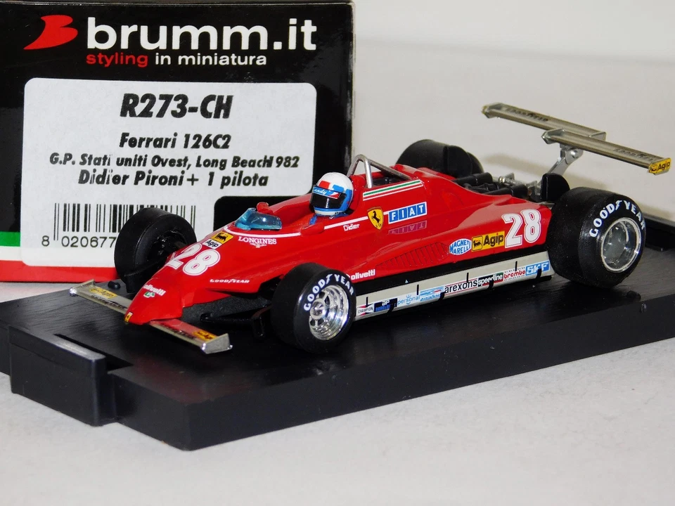 FERRARI 126C2 #28 USA GP 1982 LONG BEACH PIRONI BRUMM R273CH 1:43 - Image 1 of 1