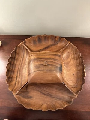 Vintage MCM Monkey Pod Lazy Susan Serving Set w/out Turntable - Image 1 of 4