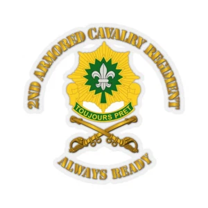 Kiss-Cut Stickers - Army - 2nd Armored Cavalry Regiment DUI - Always Ready - Picture 1 of 1