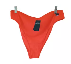 Hollister fondo nuoto sfacciato vita alta donna grande arancione fluo a costine nuovo con etichetta - Foto 1 di 6