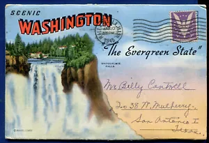 Washington the Evergreen State Seattle postcard folder foldout PF614 - Picture 1 of 2