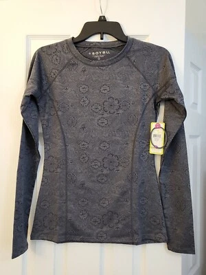 Blusa fitness Soybu Greta gola redonda manga longa pequena tempestade cinza nova com etiquetas - Imagem 1 de 4