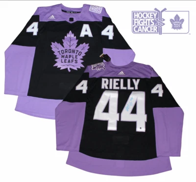 Camiseta deportiva autografiada Adidas de Morgan Rielly Toronto Maple Leafs de hockey lucha contra el cáncer Foto 1 de 4