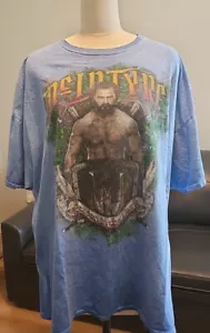 CAMICIA WWE WWF WRESTLEMANIA MCINTIRE 3/4 XL WRESTLING SENZA ETICHETTA MANICA CORTA BLU - Foto 1 di 7