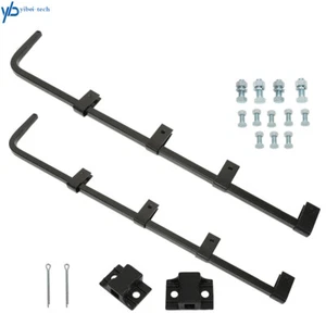 Black Straight Mud Flap Hanger 30" Heavy Duty Steel Set Semi Truck - 1 Pair - Picture 1 of 8