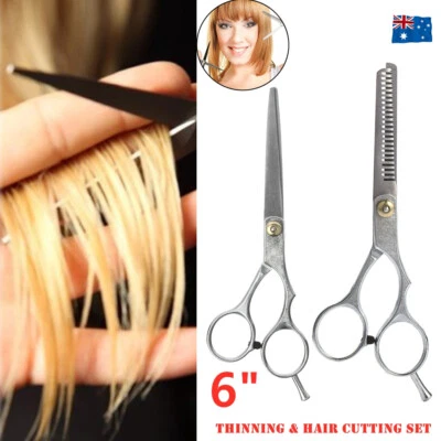 6" Salon Hairdressing Barber Scissors Set Hair Cutting Thinning Shears Tool Kit - image 1 of 4
