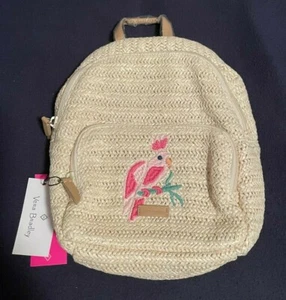 Vera Bradley Light Natural Straw Mini Convertible Backpack - NWT - Picture 1 of 2