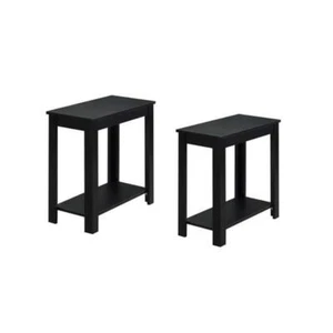 (Set of 2) Chairside End Table in Black - Picture 1 of 2