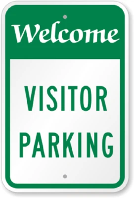 BANGIN' MEATS Welcome Visitor Parking Sign Weatherproof Aluminum 8"x12"