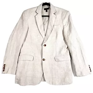 Club Room Luxury 100% Linen Blazer Mens M Ivory Unstructured Jacket Sport Coat - Picture 1 of 14