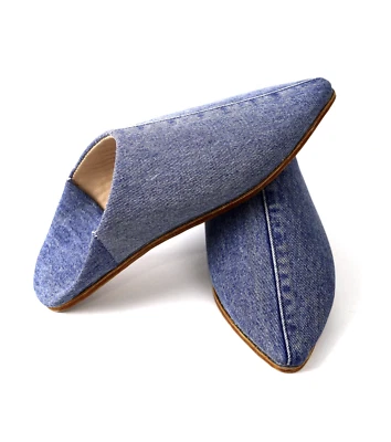 New MOROCCAN LEATHER WOMEN POINTY BABOUCHE SHOES SLIPPERS SHEEPSKIN MULES SLIDES - Image 1 of 4