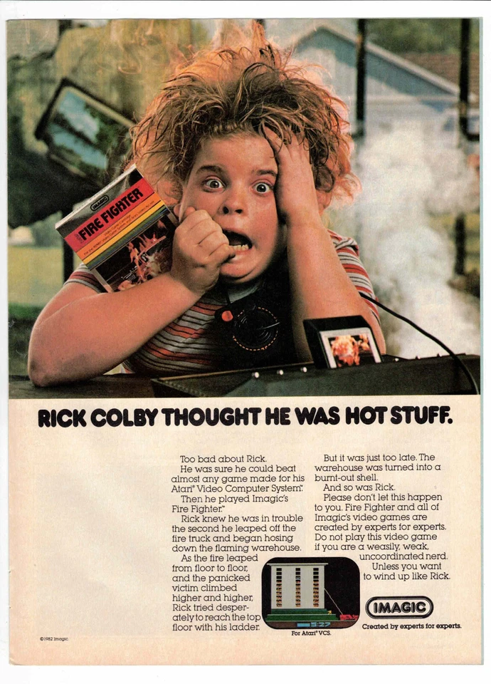 1982 Imagic Firefighter 8 x 11 Vintage Original Print Ad Retro - Image 1 of 1