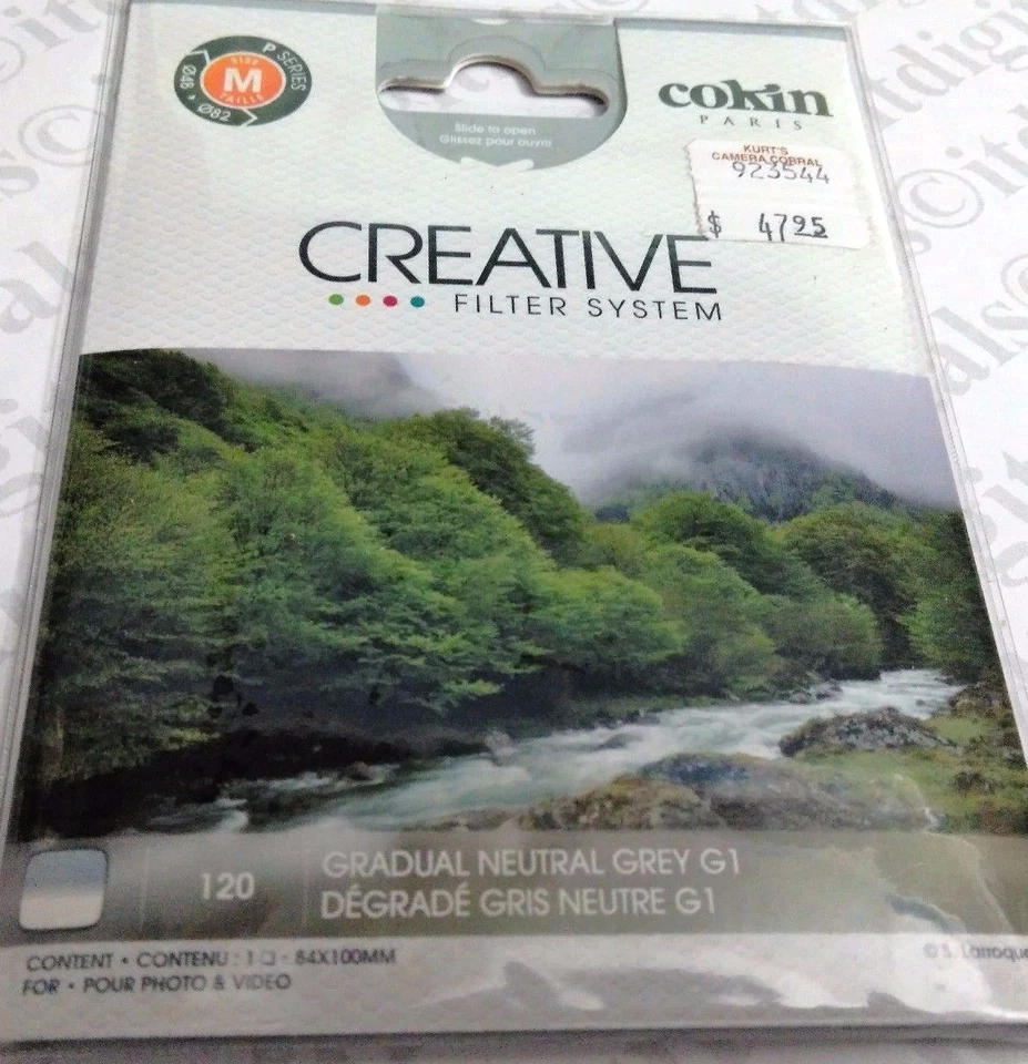 Genuine France Cokin P-Series P120 Graduated Neutral Grey G1 Filter CP120 Square - Image 1 of 4