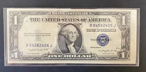1935 G $1 UNC SILVER CERTIFICATE, Blue Seal, Fr#1617, Minor Alignment Error - Picture 1 of 4