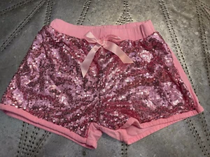 Pink Sequin Girls Shorts Size Medium - Picture 1 of 2