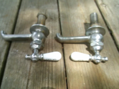 Vintage Porcelain "Hot" & Cold Valve Handle Faucet Sink Old School A Y McDonald Cover