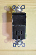Pass & Seymour Decorator Combination Single Switch 15A Outlet BLACK TM818-BKCC