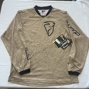 Thor Phase Motocross Jersey Men's Long Sleeve Size L Gold Brown - Foto 1 di 7