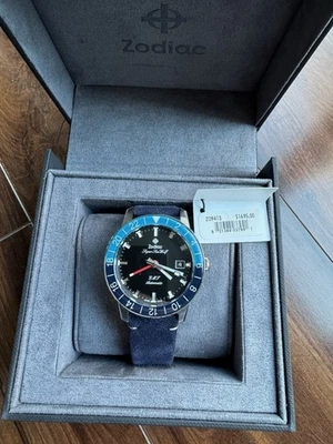 Reloj Zodiac Super Sea Wolf Automático GMT Plateado Negro Azul ZO9413 Foto 1 de 4