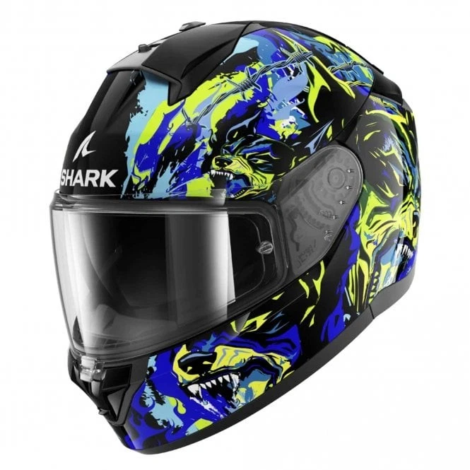 Shark Full Face Helmet - Ridill 2 RAGING BEAST (Black/Blue/Green) - Image 1 of 1