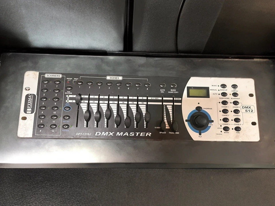 Optima DMX Master OPT 1216J 192 Channel DJ Stage Lighting Controle Console MIDI - Image 1 of 4