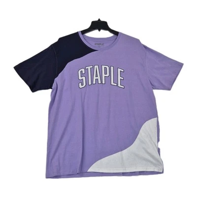 Camiseta Staple Hombre Talla 2XL Púrpura Azul Blanco Bordado Logo Algodón.   39 Foto 1 de 4