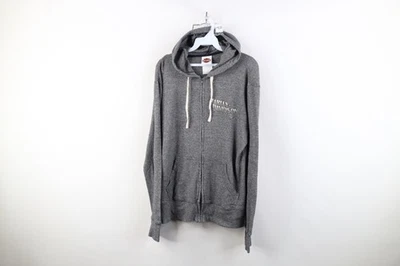 Moletom com capuz vintage Y2K Harley Davidson feminino XL listrado malha com zíper - Imagem 1 de 4