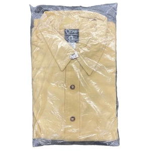 Cigar Aficionado Collection Western Button Up Pale Yellow Shirt Short Sleeve XL - Picture 1 of 3