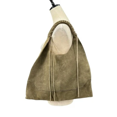HOBO Green Suede Leather Nomad Hobo Large Square Slouchy Shoulder Bag - Image 1 of 4