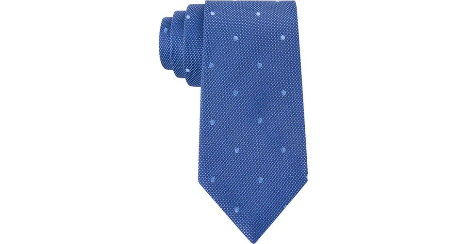 $100 Sean John Para Hombres Azul Lunares Corbata Ajustada Seda Vestido Clásico Corbata Cuello 58x3.25 Foto 1 de 1