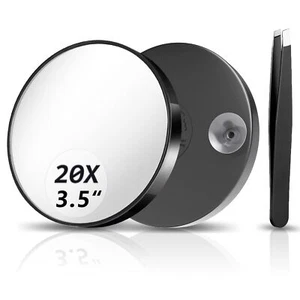 FAHZON 20X Magnifying Mirror with Suction Cups and Tweezers Travel Set with S... - Picture 1 of 7
