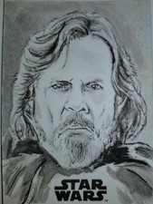 Luke Skywalker Star Wars Last Jedi Series 2 Sketch Card Neil Camera Topps 1/1