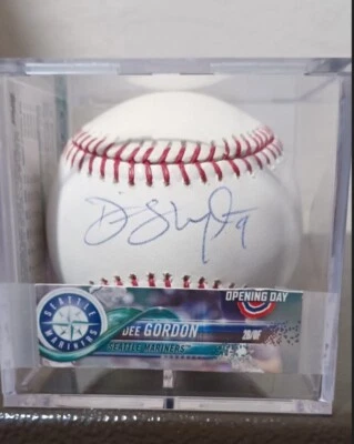 DEE GORDON Seattle Mariners Signed OML Baseball (MLB Certified) W/Ball Display - Image 1 of 4