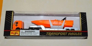 Maisto Transport Hauler Mercedes Orange Life Guard Emergency Rescue Boat NIB - Picture 1 of 5