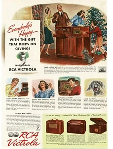 1941 RCA VICTOR Model V-215 Floor Console Radio Vintage Print Ad 1 - Picture 1 of 1
