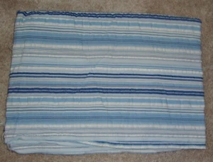 Blue Stripe Searsucker Woven Fabric - 1 3/8+ yards - Cotton/Polyester Blend - Picture 1 of 1