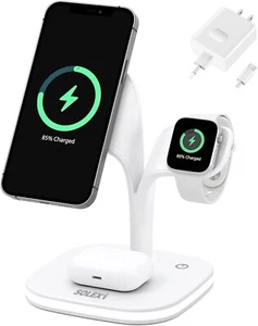 Estación de carga inalámbrica 5 en 1 Solex America (compatible con Qi y MagSafe) - Imagen 1 de 9