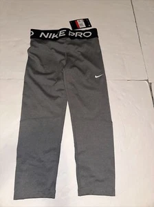 New Girl’s Nike Pro Compression Pants Grey Size Large DA1026 091 - Picture 1 of 6
