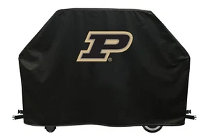 Purdue Grill Cover with Boilermakers Logo on Black Vinyl - Picture 1 of 5