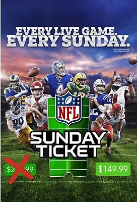 NFL Season SUNDAY Monday Tuesday Ticket Streams 23-24 Season (Red Zone Included) • 229.33$