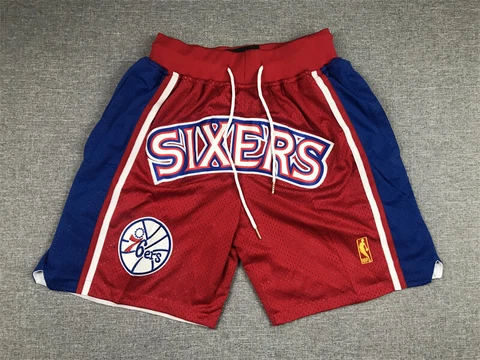 Philadelphia 76ers Summer City Basketball Shorts Stitched Team Style M-XL - Red Cover