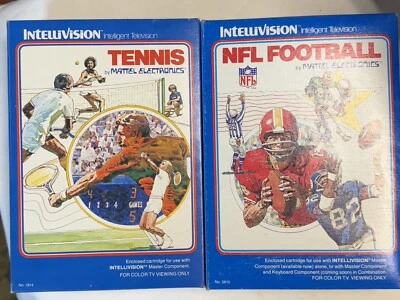 4 1979/80 MATTEL INTELLIVISION GAMES,TENNIS,BASEBALL,FOOTBALL, BASKETBALL - Image 1 of 4