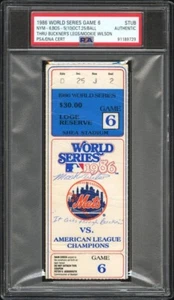Signed Mookie Wilson 1986 World Series Game 6 Ticket "The Ball Gets By Buckner" - Picture 1 of 2