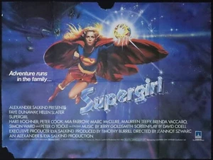 Supergirl ORIGINAL Quad Movie Film Cinema Poster Helen Slater Peter O'Toole 1984 - Picture 1 of 4