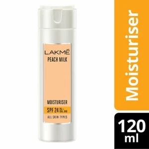 Lakme Natural Peach Milk Moisturizer SPF 24 PA++ UVA UVB Sunscreen Lotion 120ml  - Picture 1 of 1