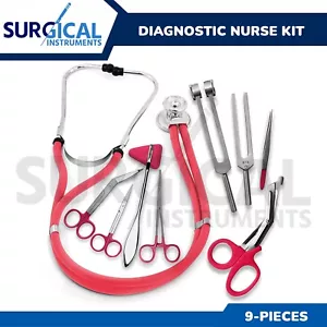 9-teiliges Diagnose Krankenschwester Set Kit ideal für Rettungssanitäter, Krankenpflege, EMS & Studenten (rosa) - Bild 1 von 9