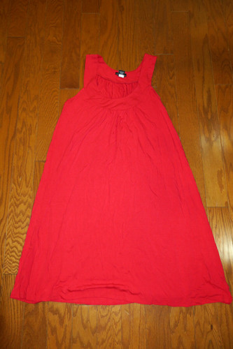 UNDERCOVER M HOLE ❤️ VICTORIA'S SECRET MODA ❤️ ABITO ESTIVO ❤️ TOP TEE COTONE SPIAGGIA 39" ROSSO